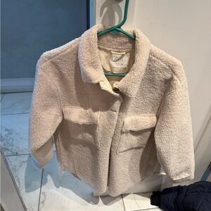 Zara Off-White Textured Jacket